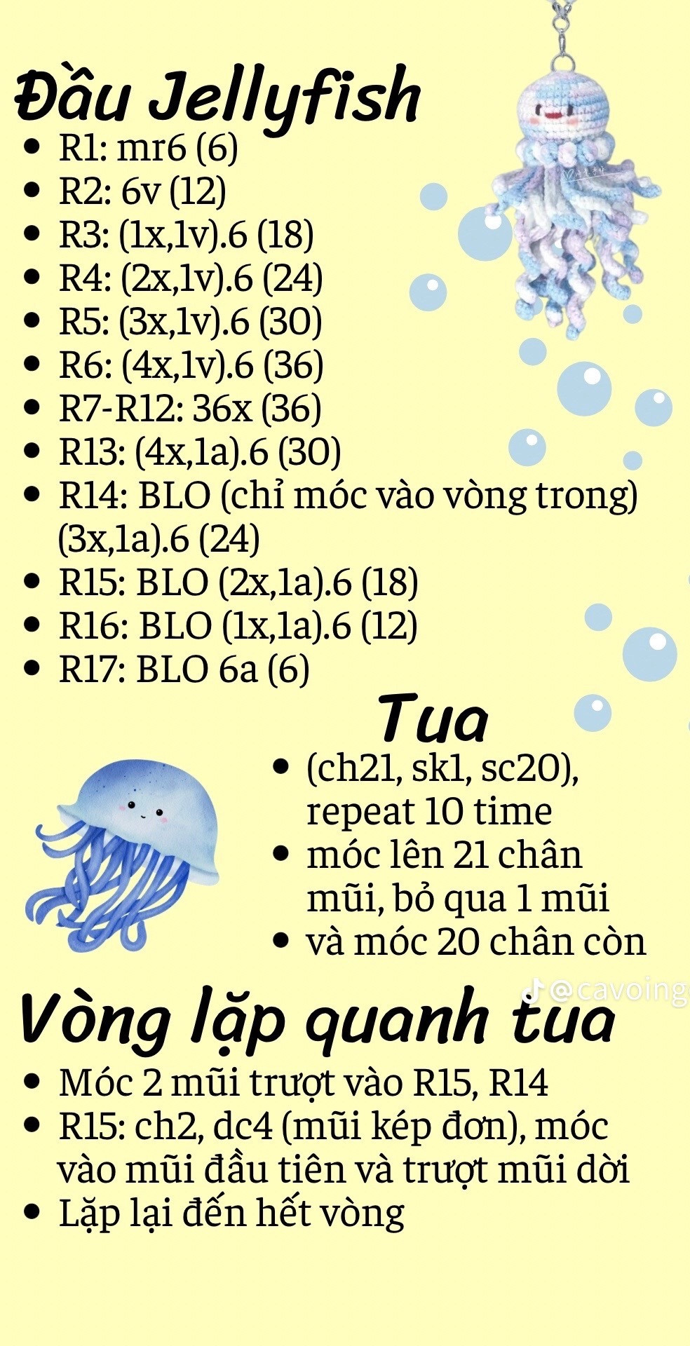 Chart móc khóa đầu jellyfish