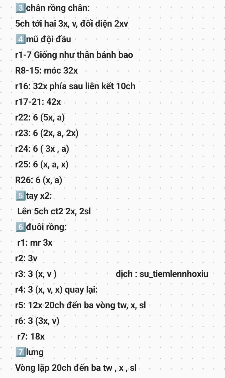 Chart móc khủng long nhỏ