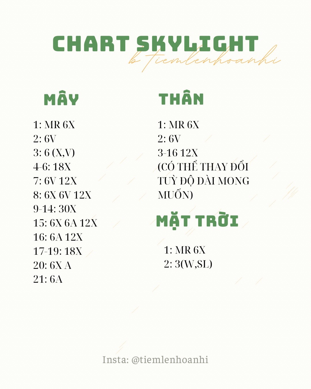 chart móc len skylight