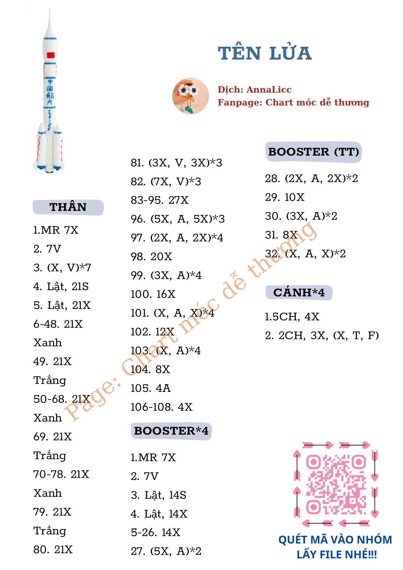 Chart móc len tên lửa