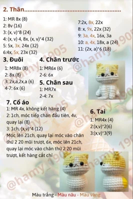 Chart móc mèo con tam thể