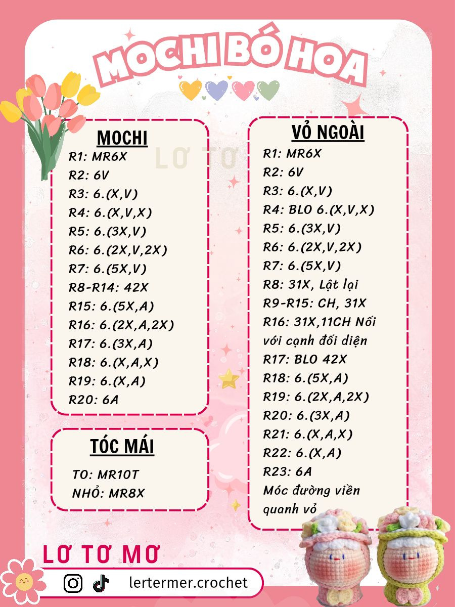 Chart móc mochi bó hoa