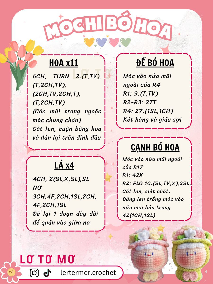 Chart móc mochi bó hoa