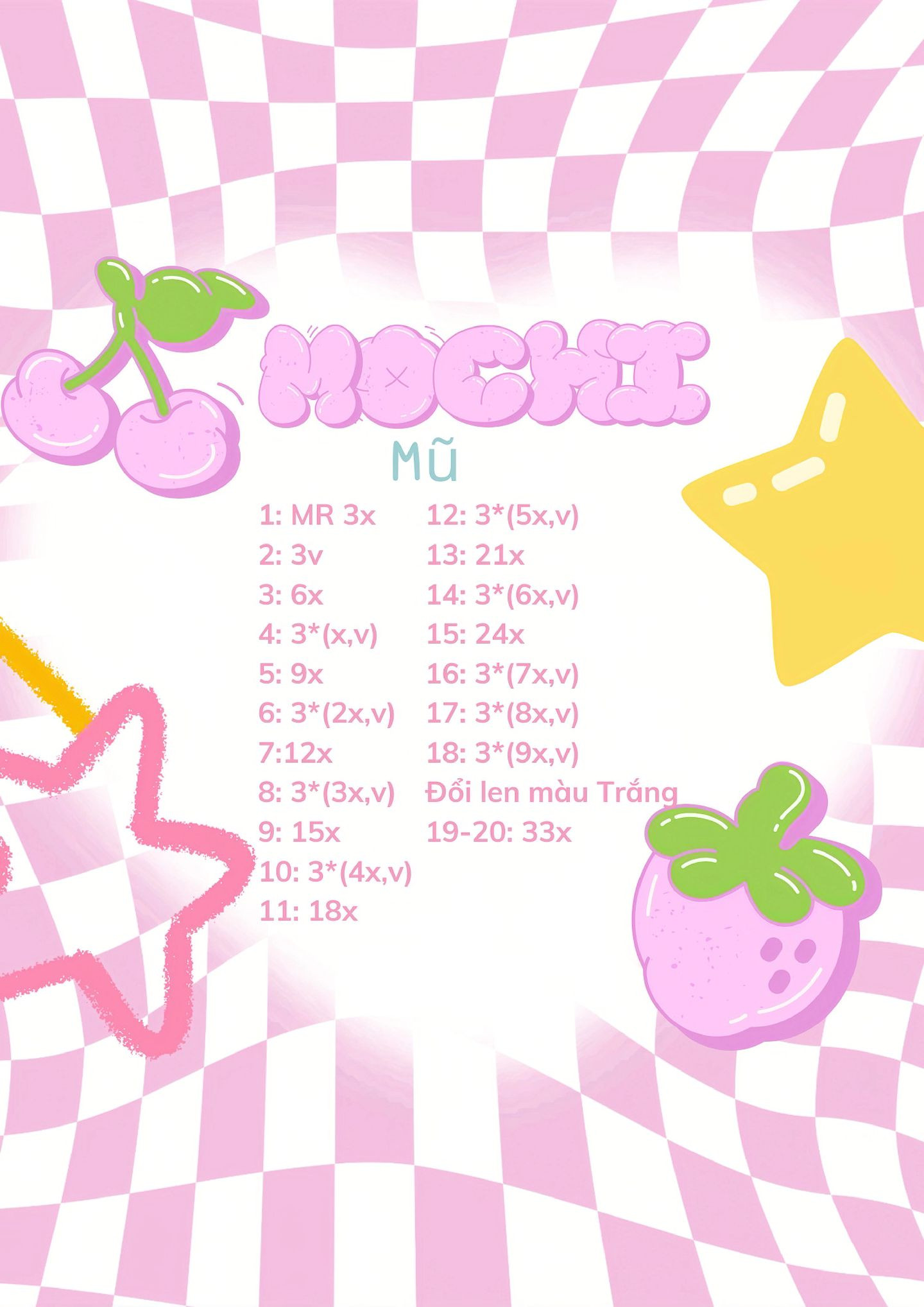 Chart móc mochi cute