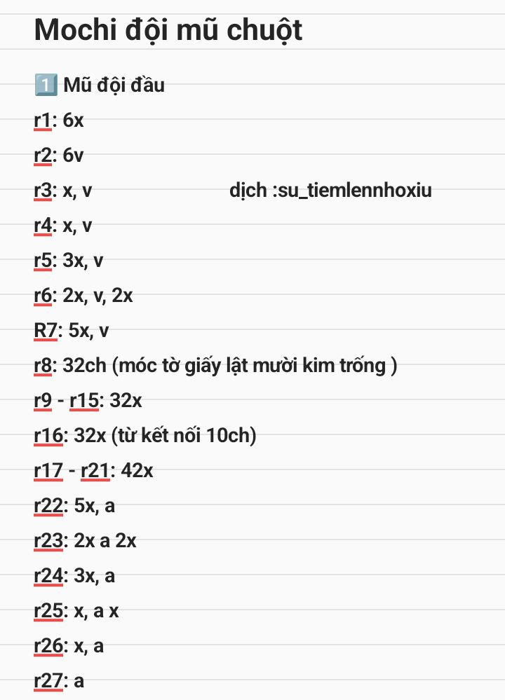 Chart móc mochi đội mũ chuột