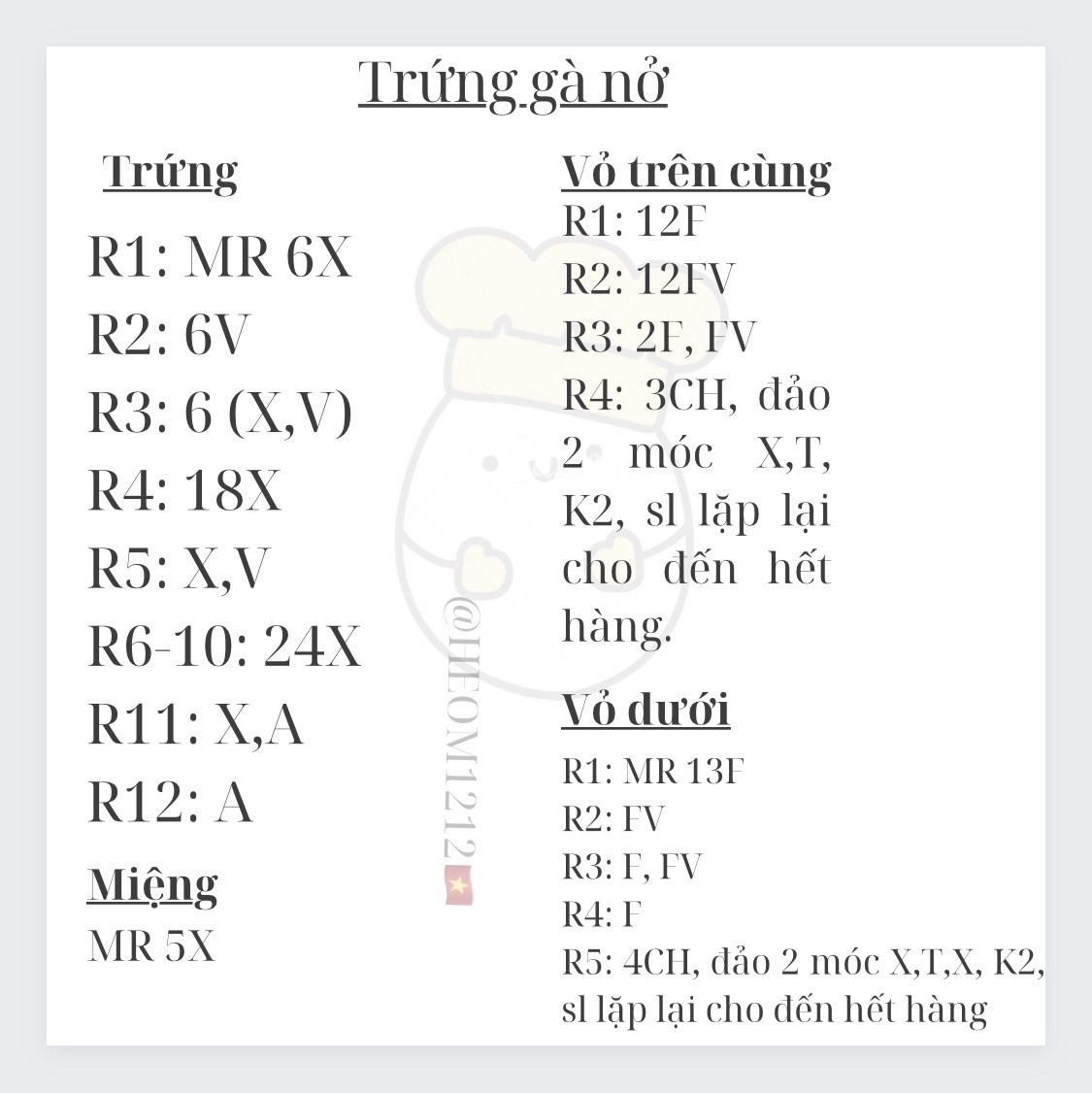 Chart móc trứng gà nở