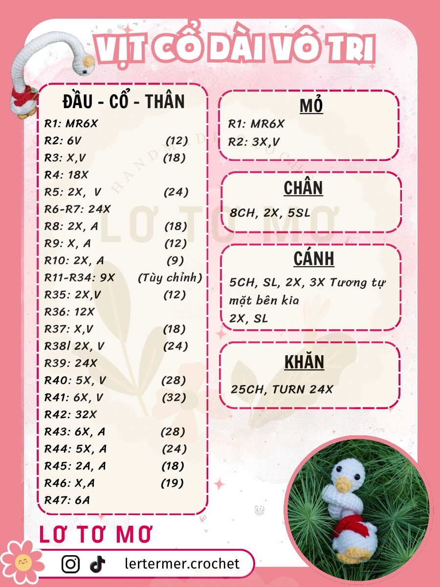 chart móc vịt cổ dài vô tri