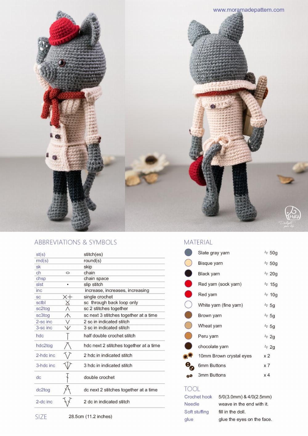 Chart reu CROCHET PATTERN "miss cat"