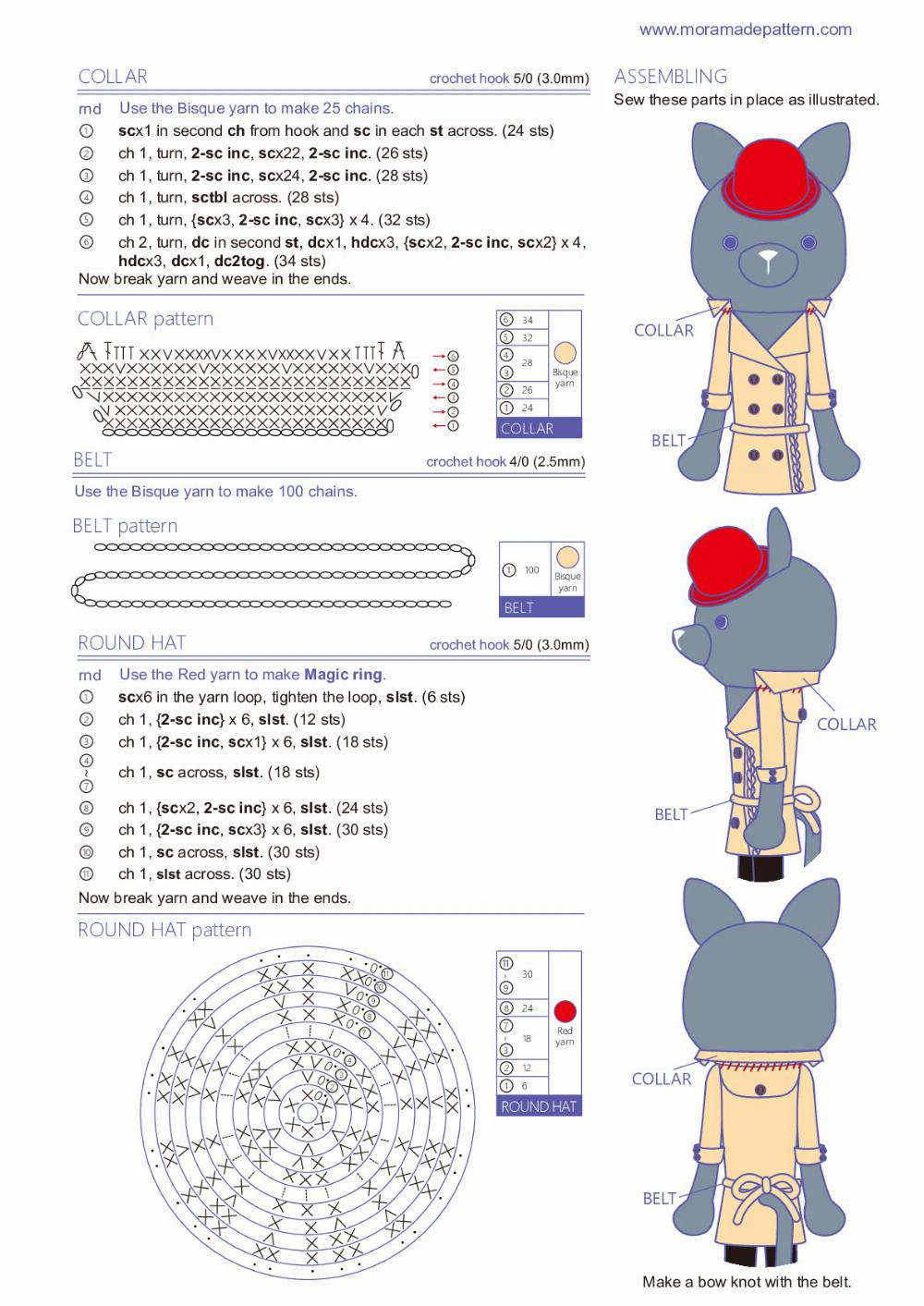 Chart reu CROCHET PATTERN "miss cat"