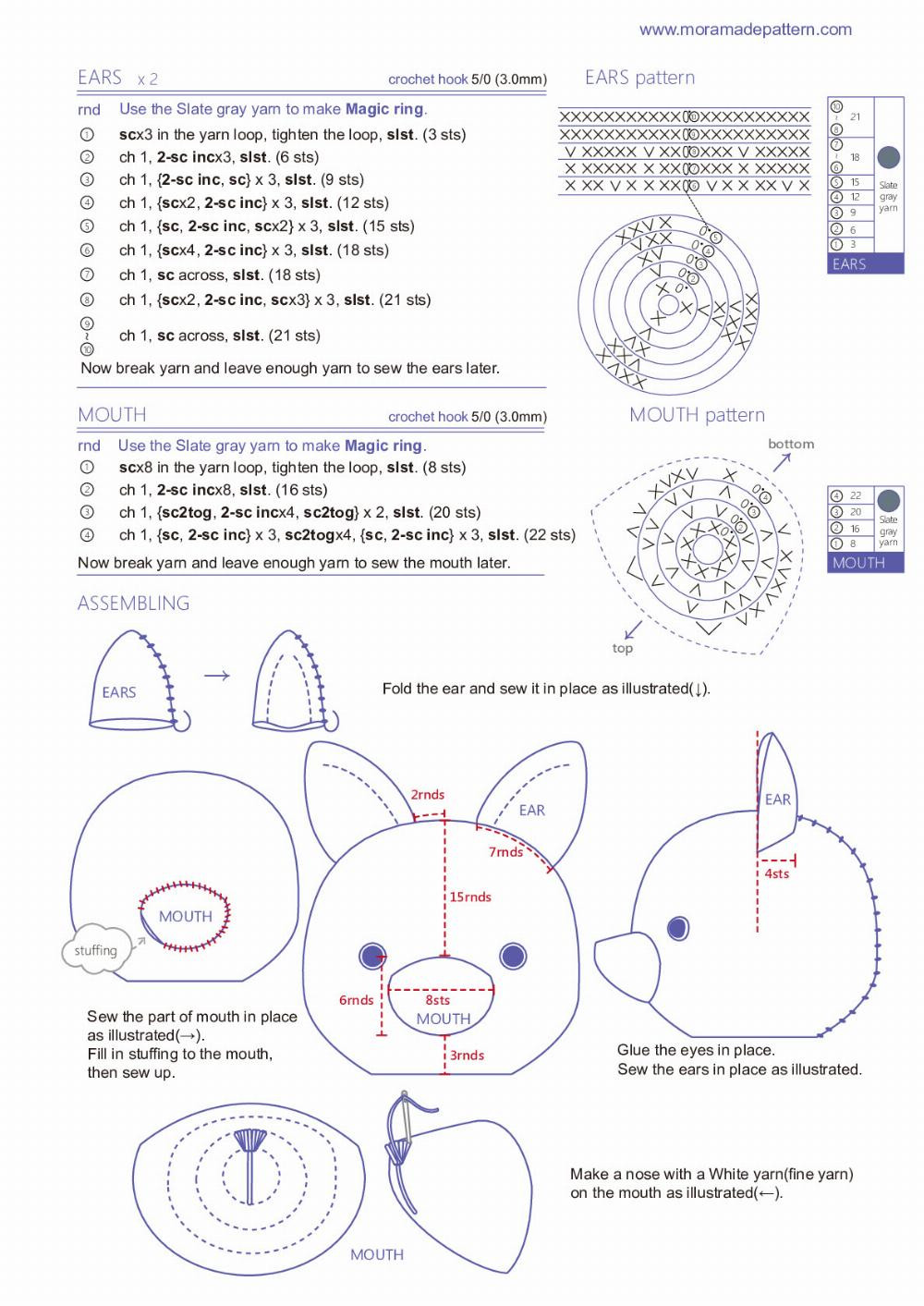 Chart reu CROCHET PATTERN "miss cat"