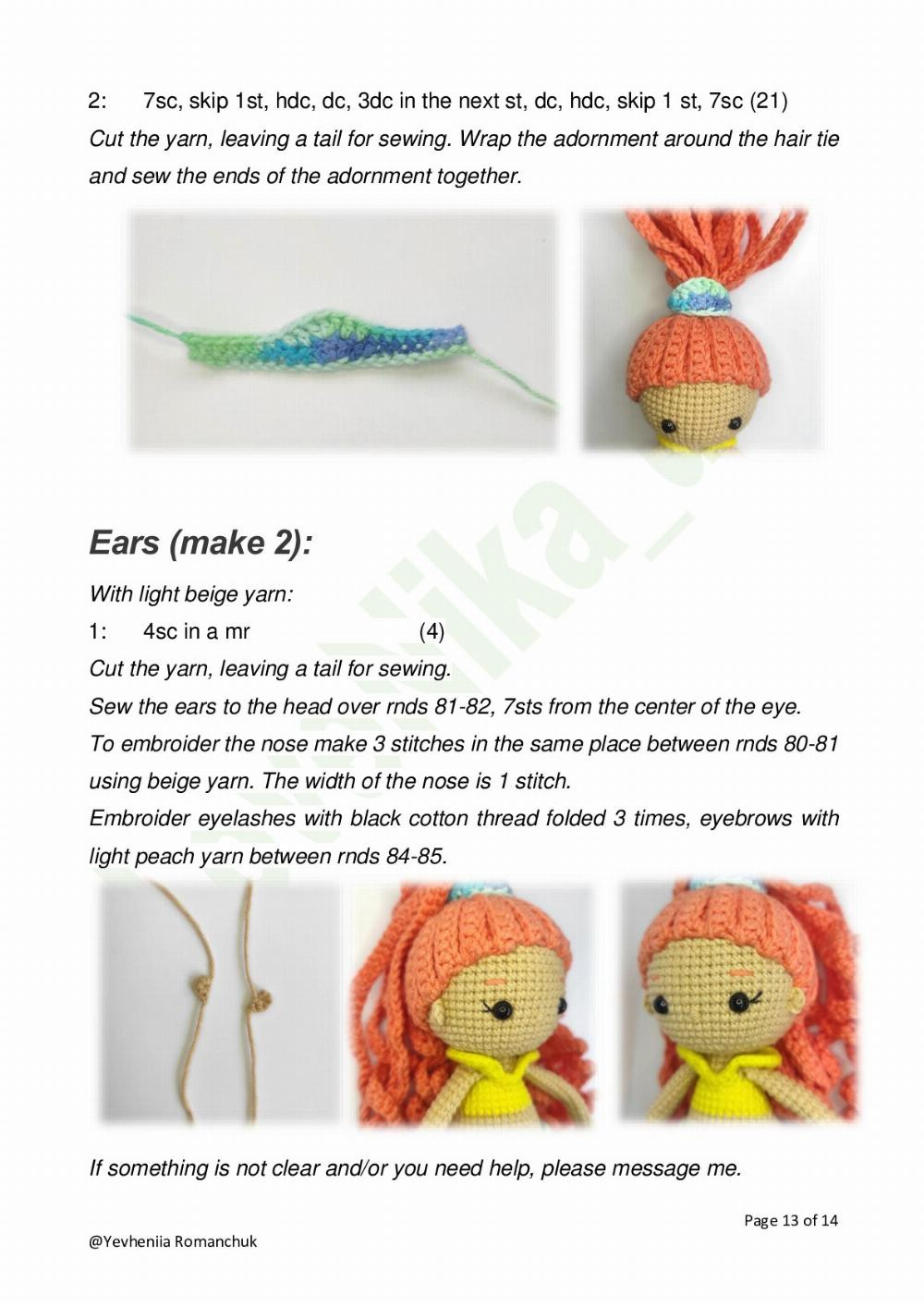 Coral The mermaid Crochet pattern