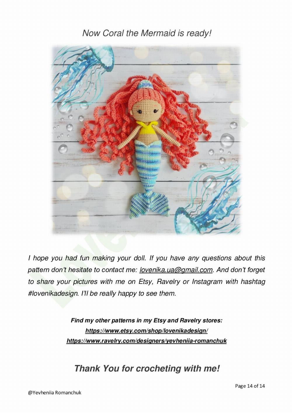 Coral The mermaid Crochet pattern