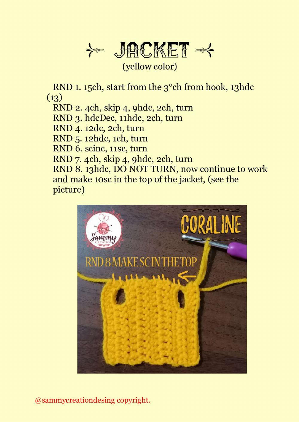 coraline crochet pattern