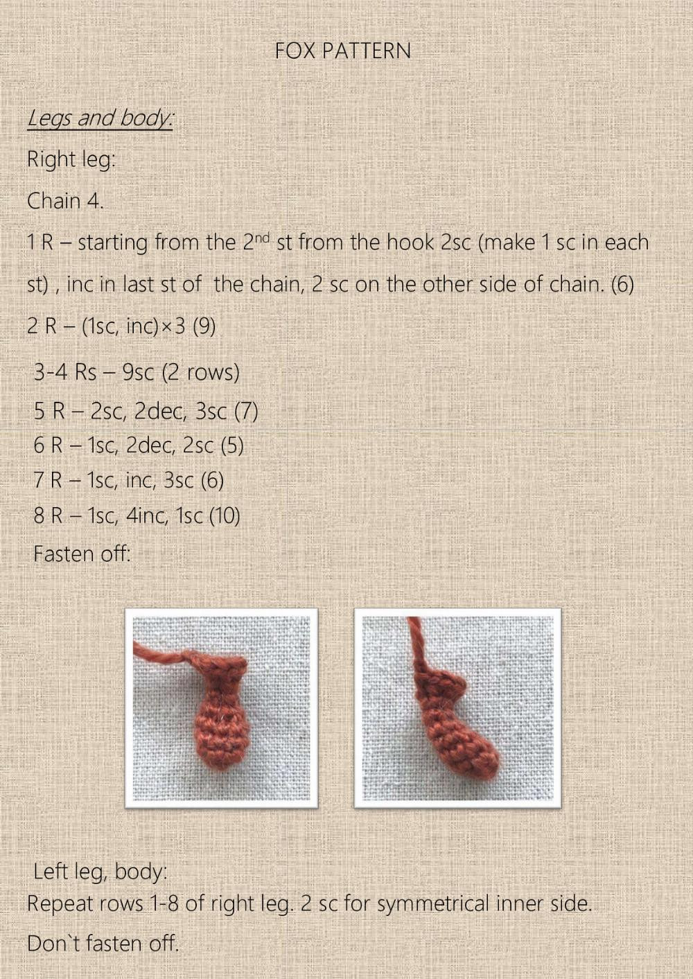 CROCHET AND KNITTING PATTERN “FOX”