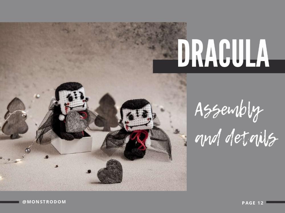 crochet pattern assembly and details baby dracula