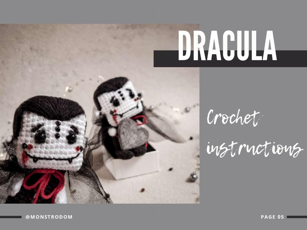 crochet pattern assembly and details baby dracula