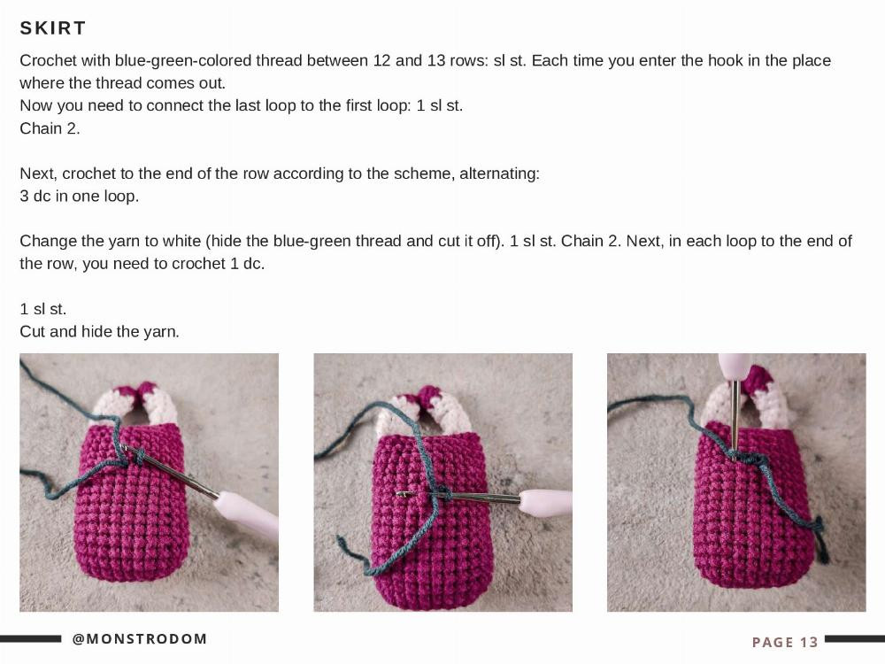 crochet pattern assembly and details little witch