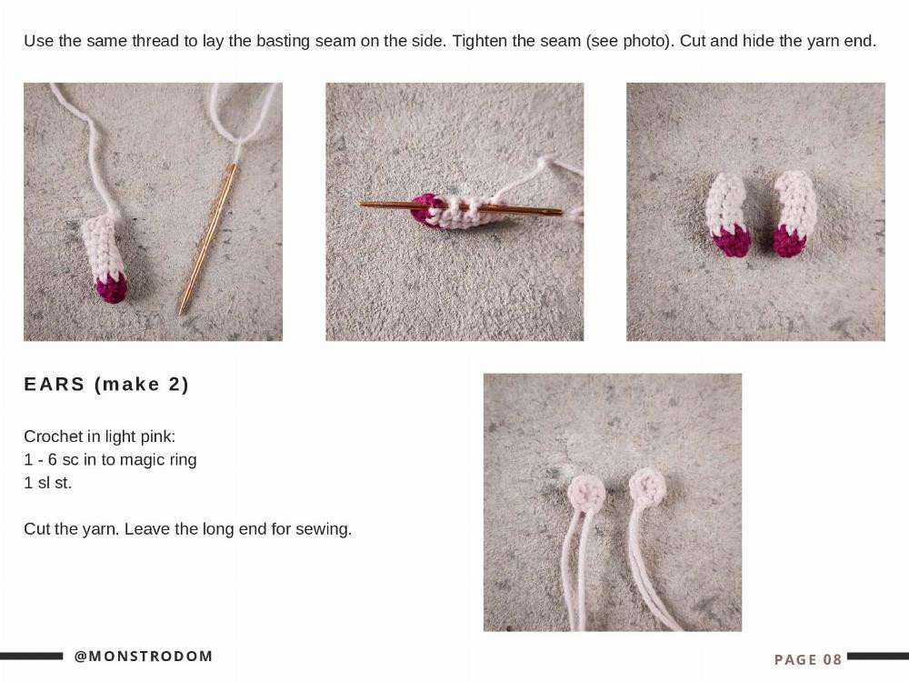 crochet pattern assembly and details little witch