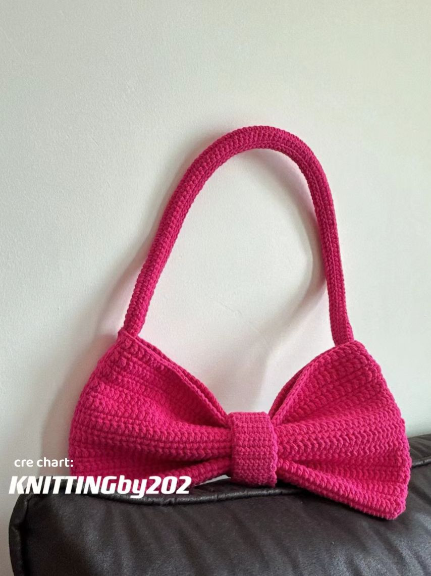 crochet pattern bow bag, túi hình nơ