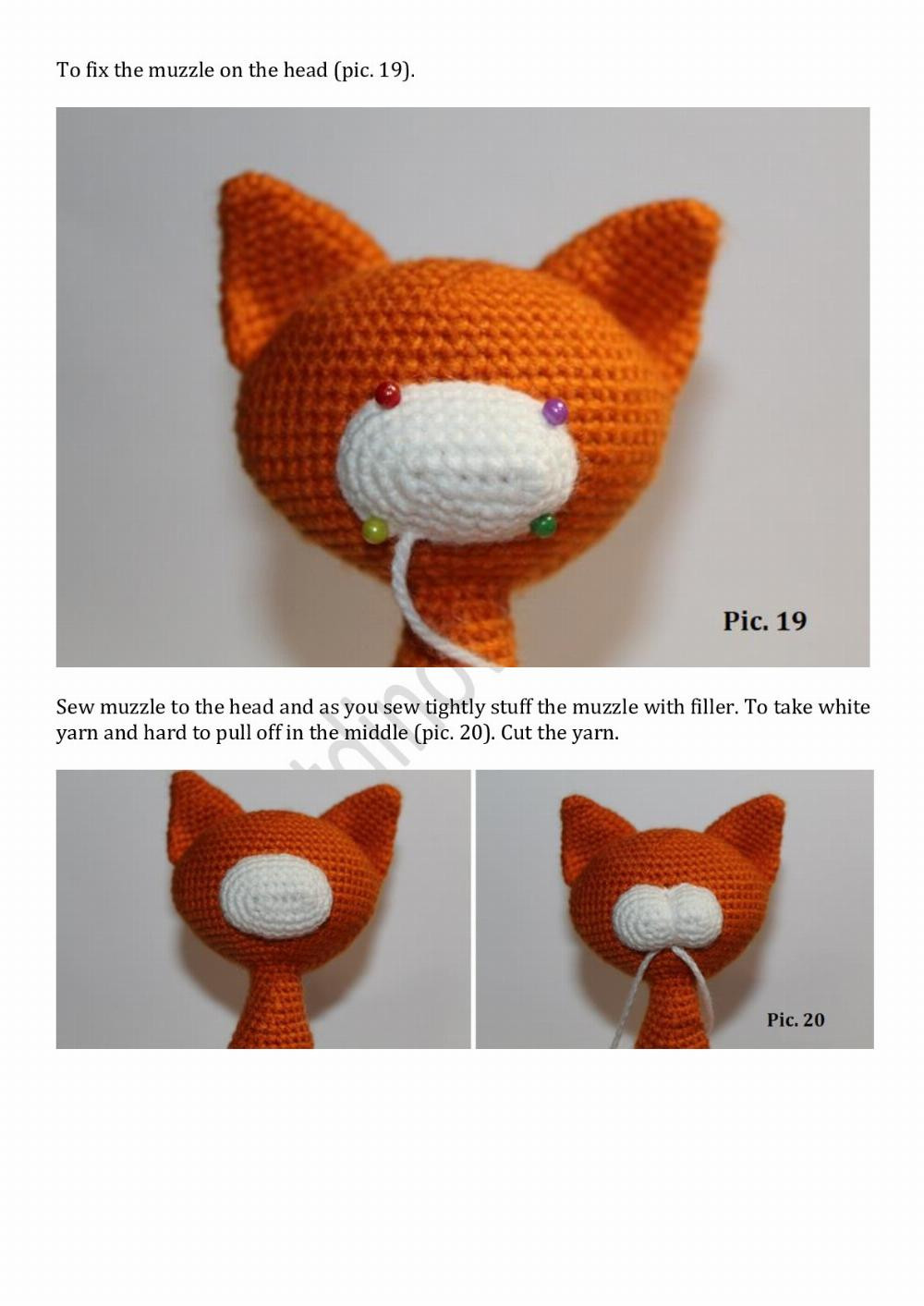 Crochet pattern CAT orange black white