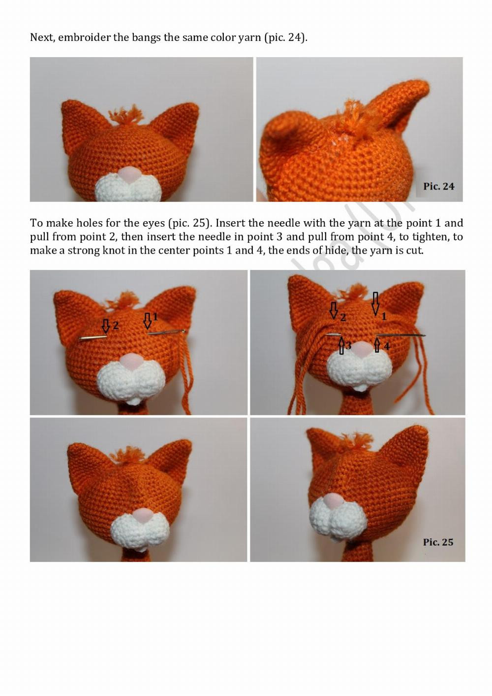 Crochet pattern CAT orange black white