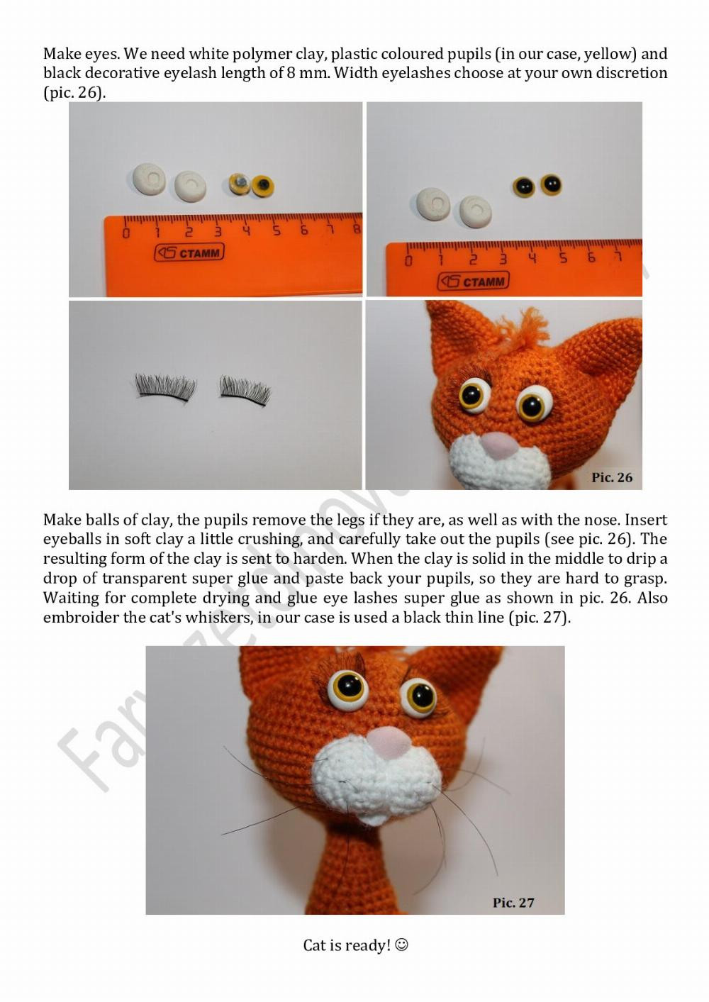 Crochet pattern CAT orange black white