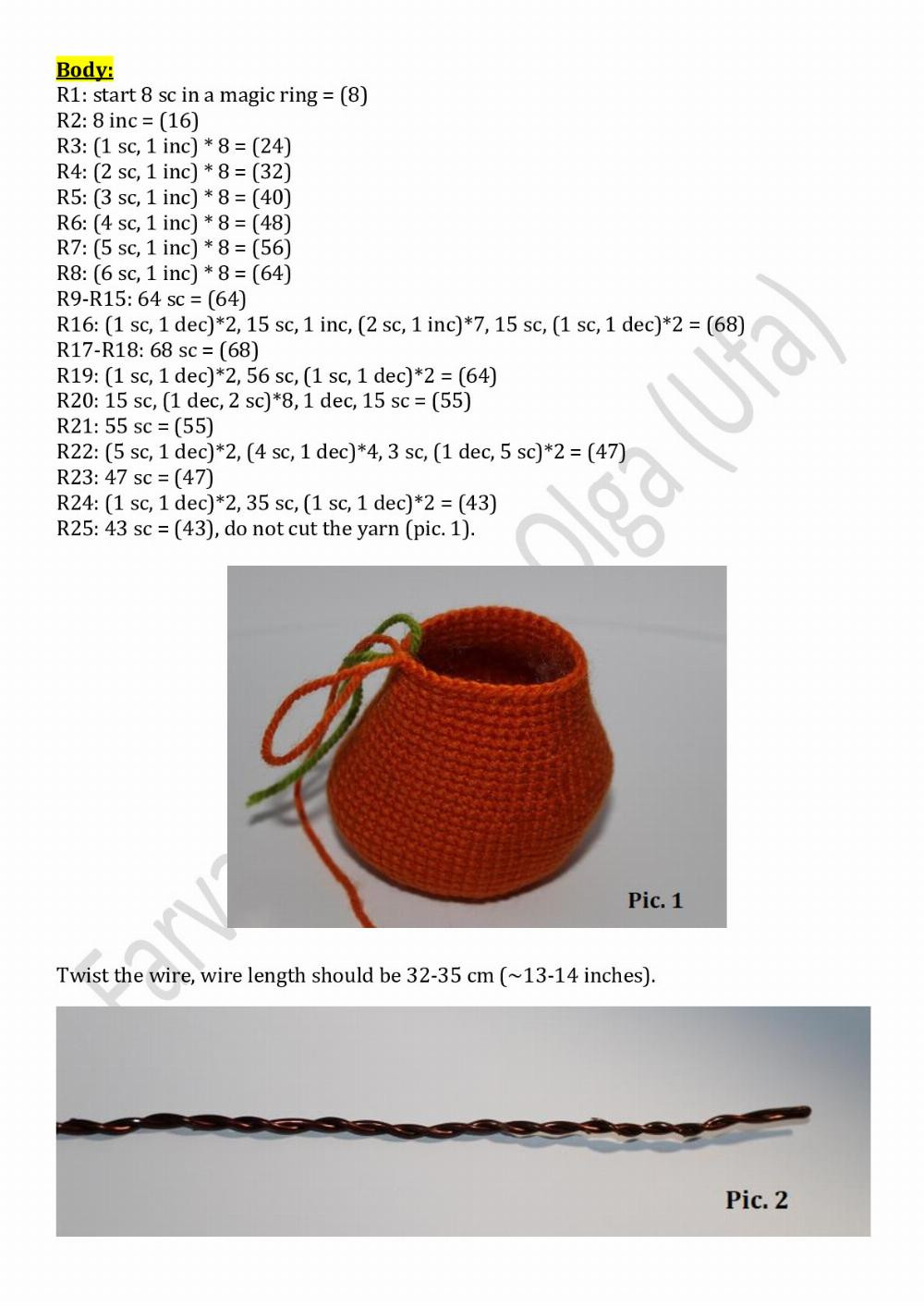 Crochet pattern CAT orange black white