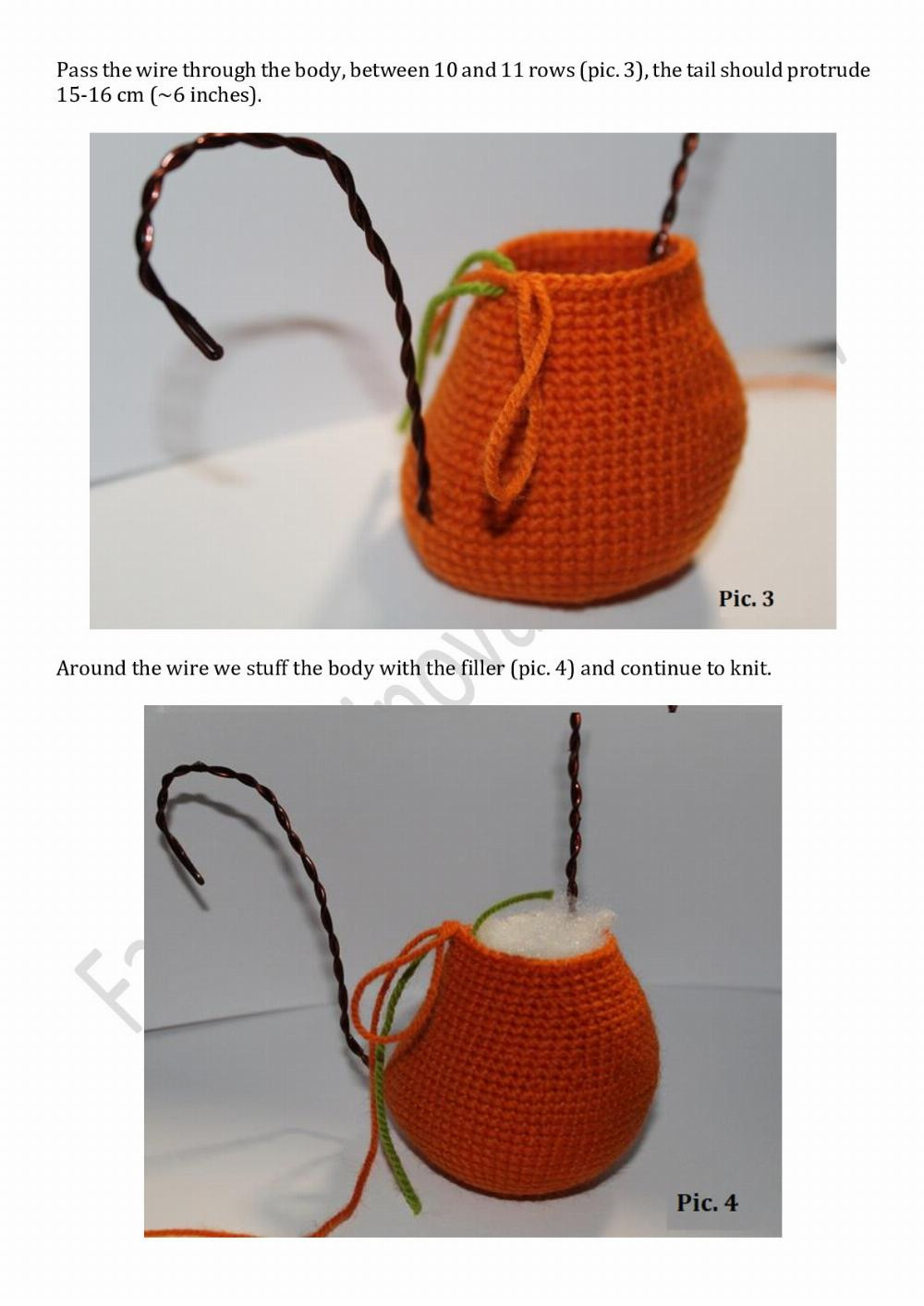 Crochet pattern CAT orange black white