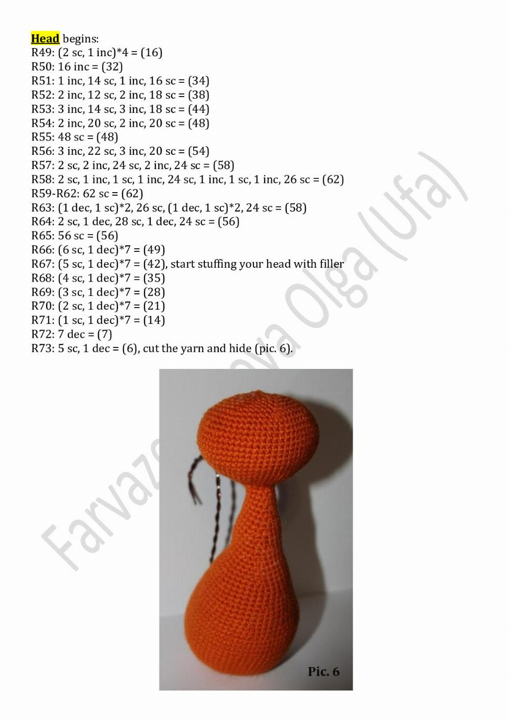 Crochet pattern CAT orange black white