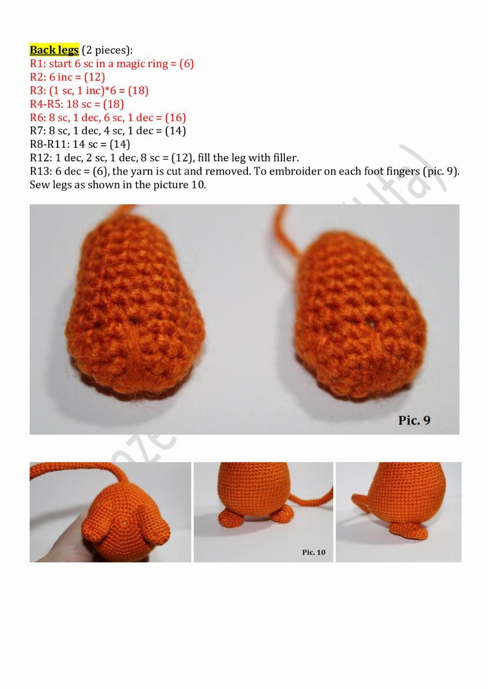 Crochet pattern CAT orange black white