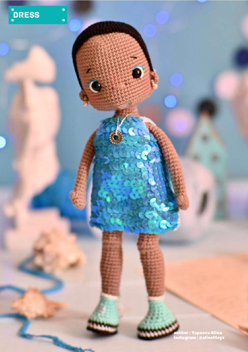 crochet pattern doll bianca at the crow ball