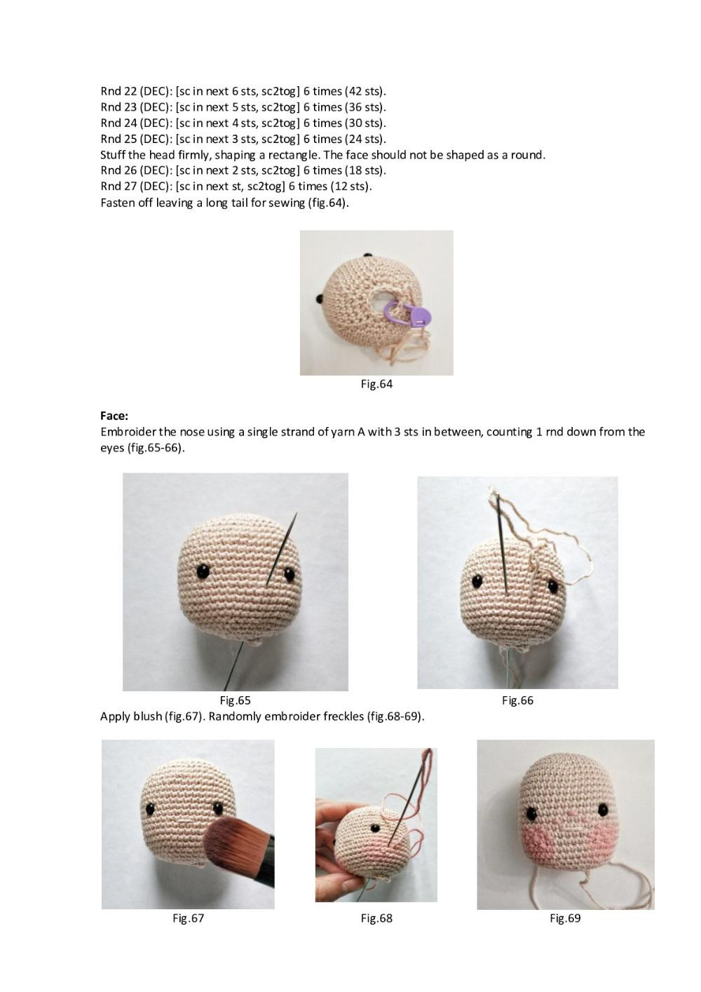 Crochet pattern for a doll wearing a unicorn hat