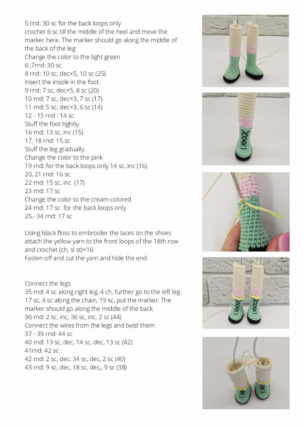 crochet pattern for blue haired doll wearing a dress