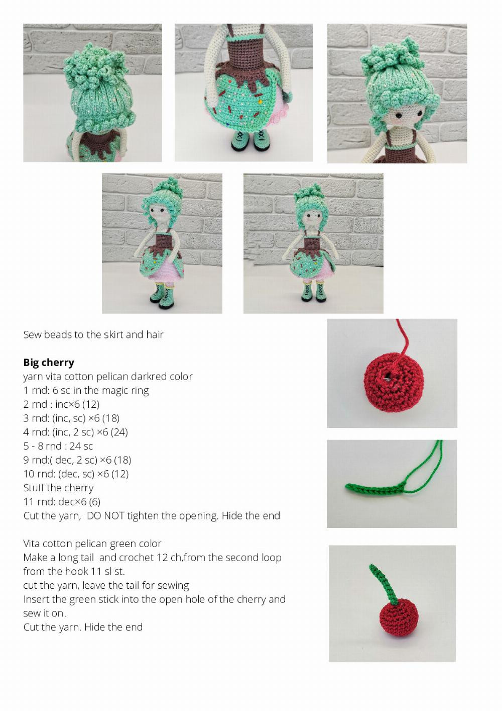 crochet pattern for blue haired doll wearing a dress