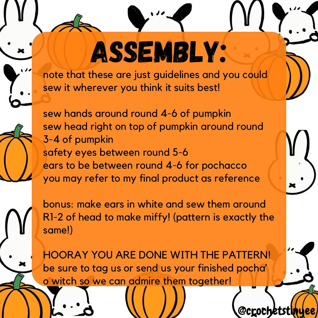 Crochet pattern for pumpkin rabbits and pumpkin dogs