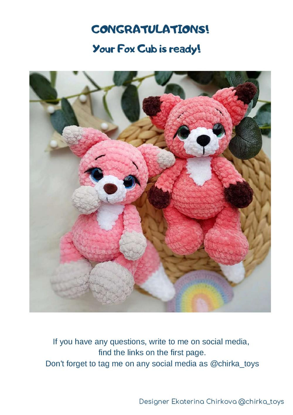 CROCHET PATTERN "FOX CUB"