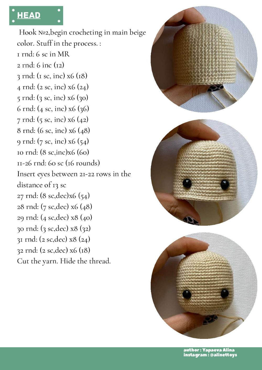 crochet pattern girl doll Brianna