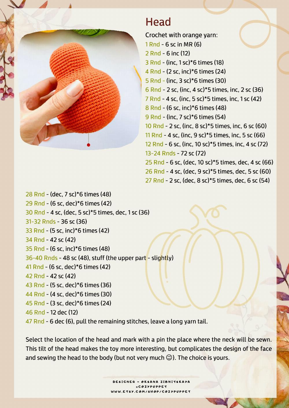 crochet pattern little pumpkin