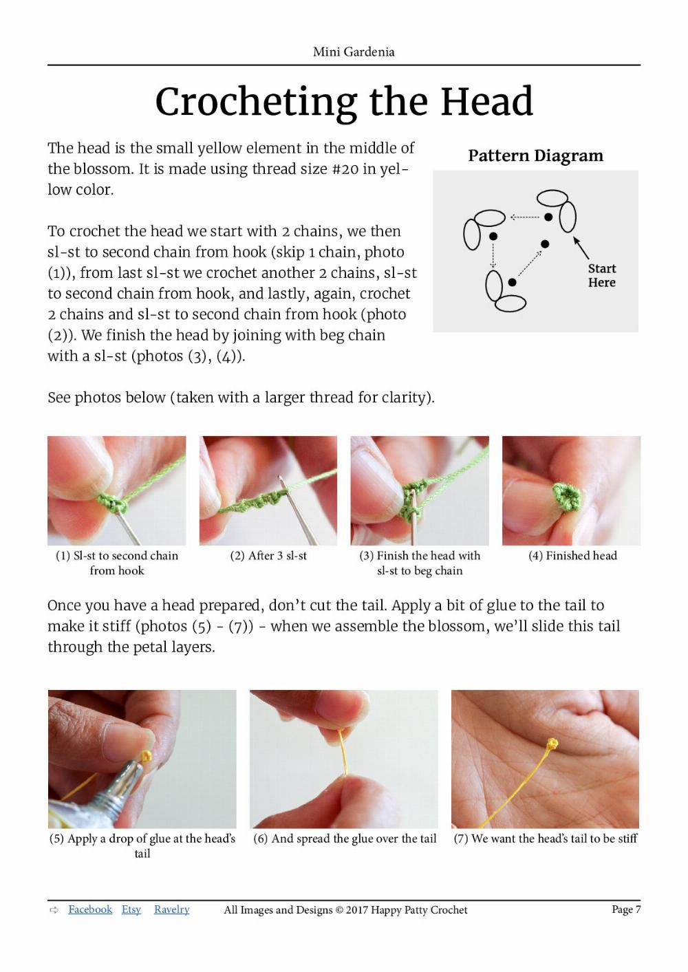 crochet pattern mini gradenia