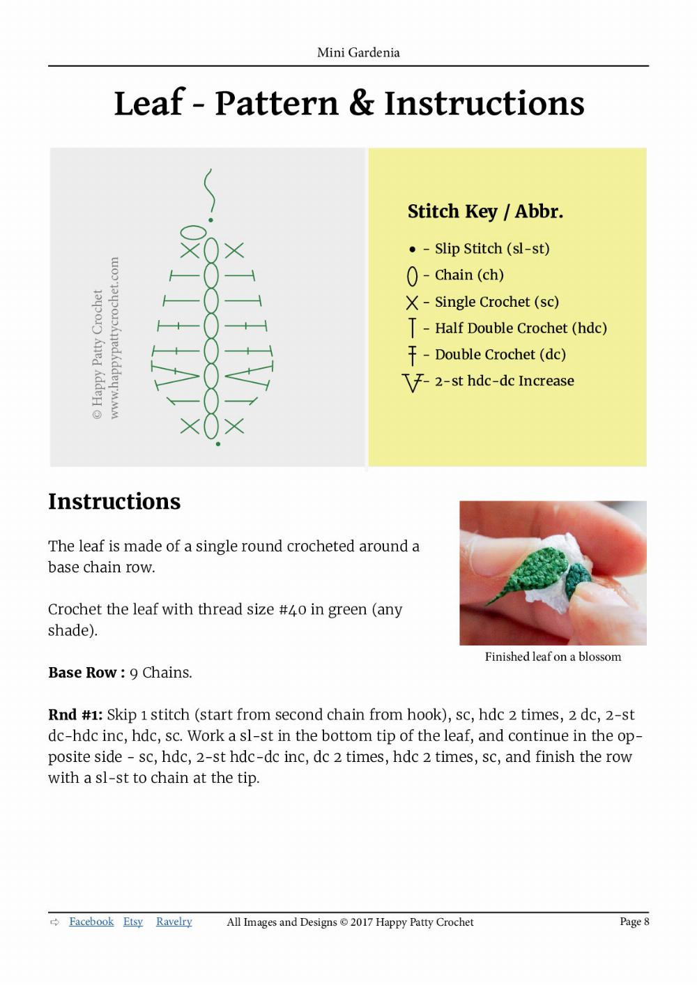 crochet pattern mini gradenia