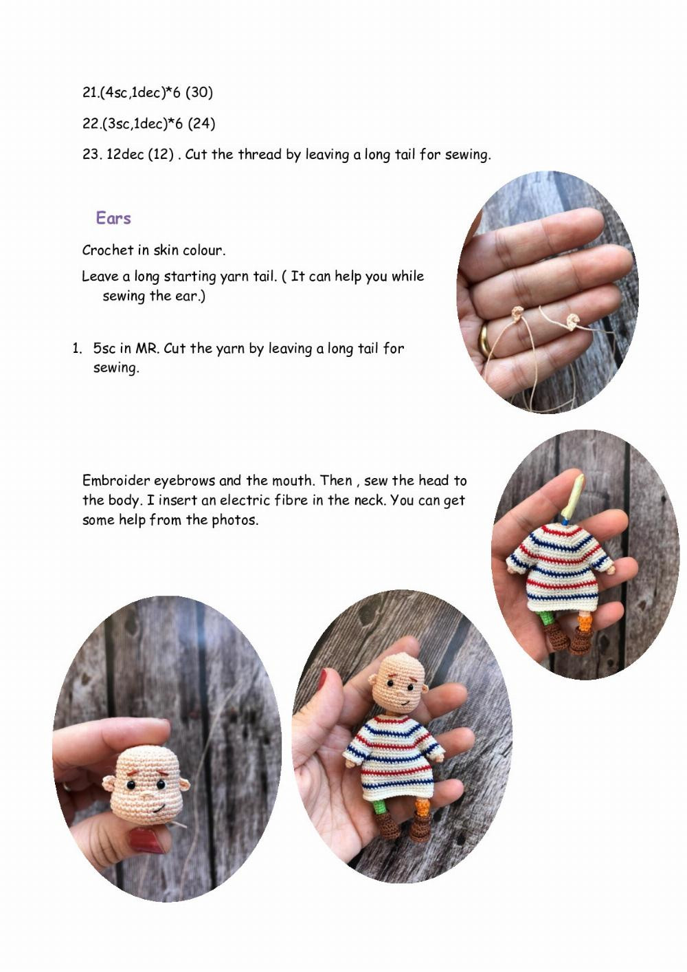 CROCHET PATTERN “ Miniature Pippi Doll “