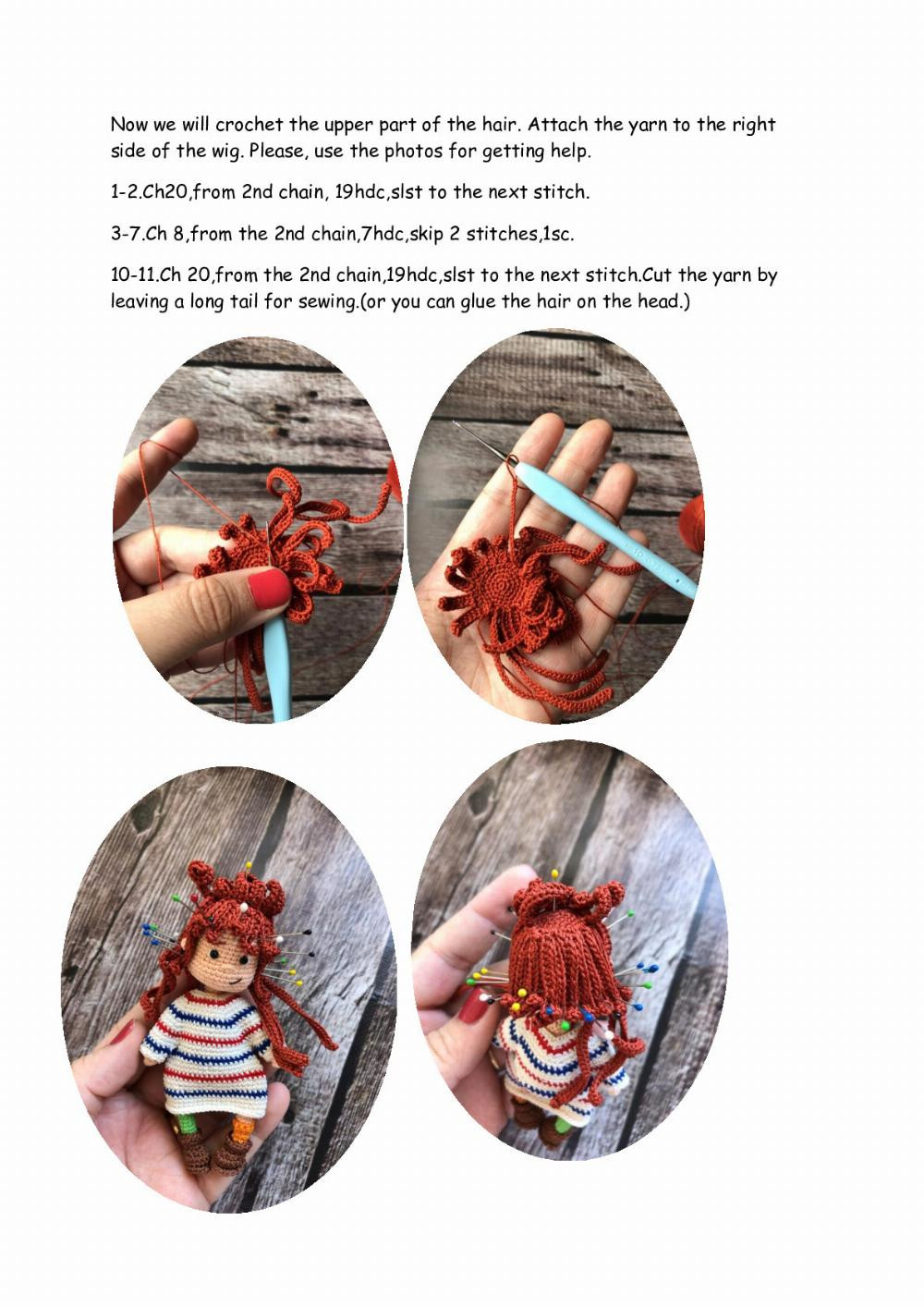 CROCHET PATTERN “ Miniature Pippi Doll “