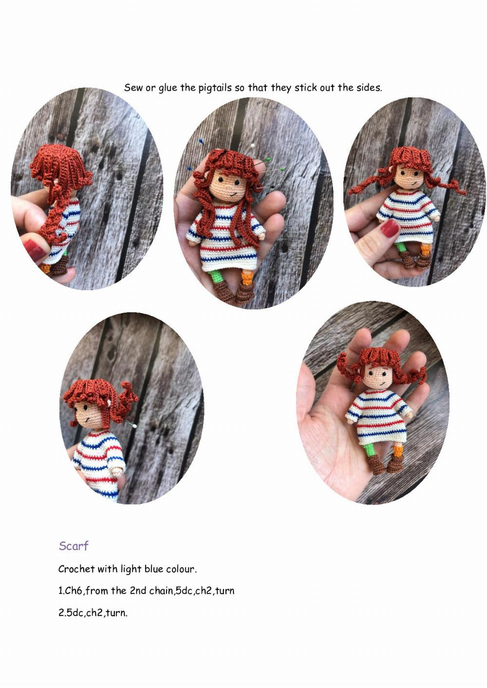 CROCHET PATTERN “ Miniature Pippi Doll “