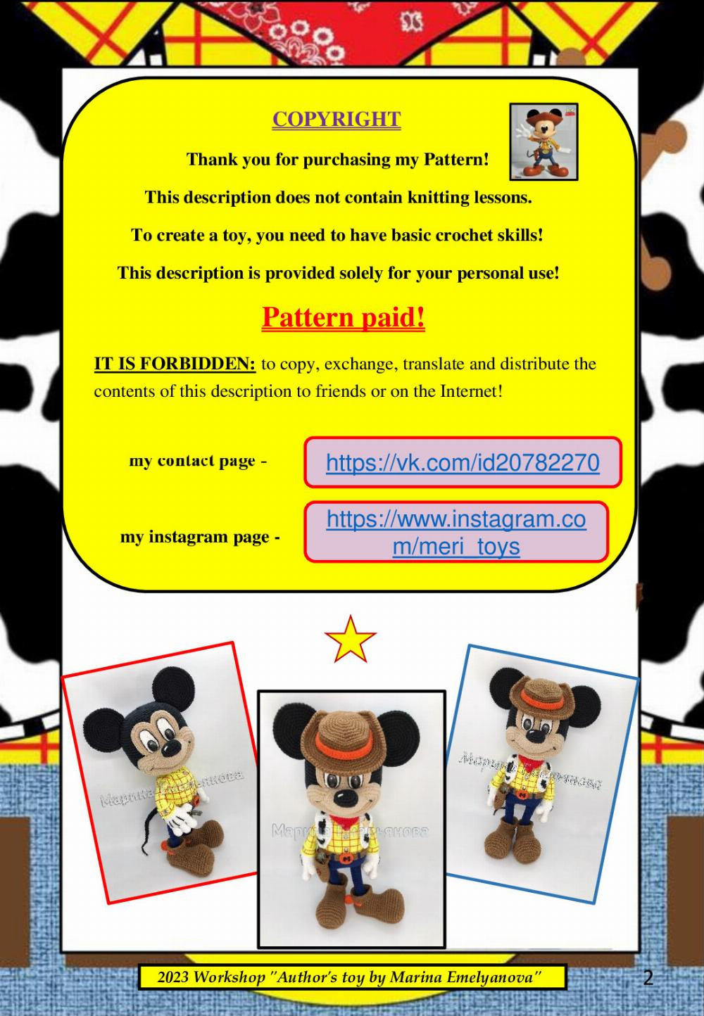 crochet pattern moyse cowboy