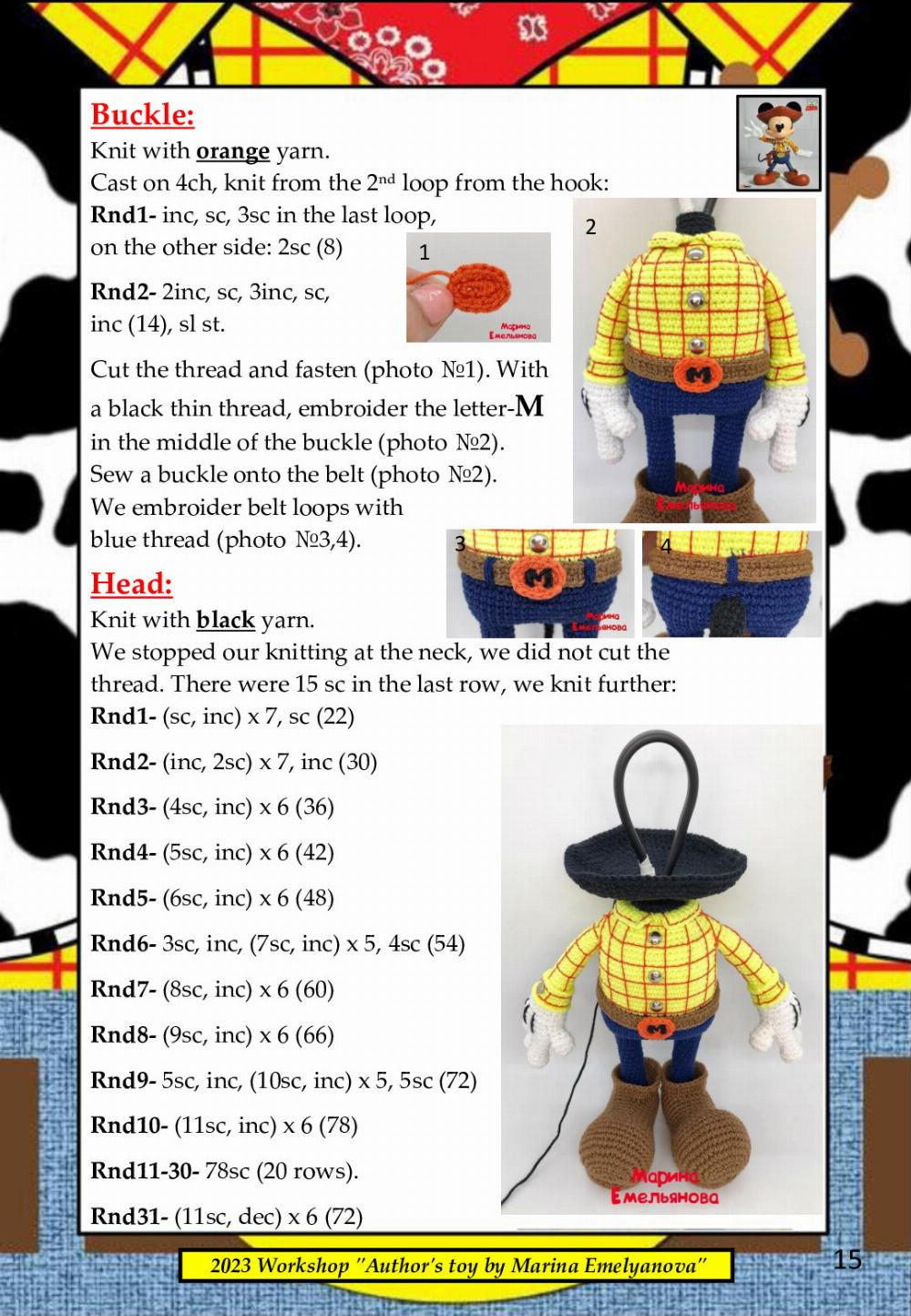 crochet pattern moyse cowboy