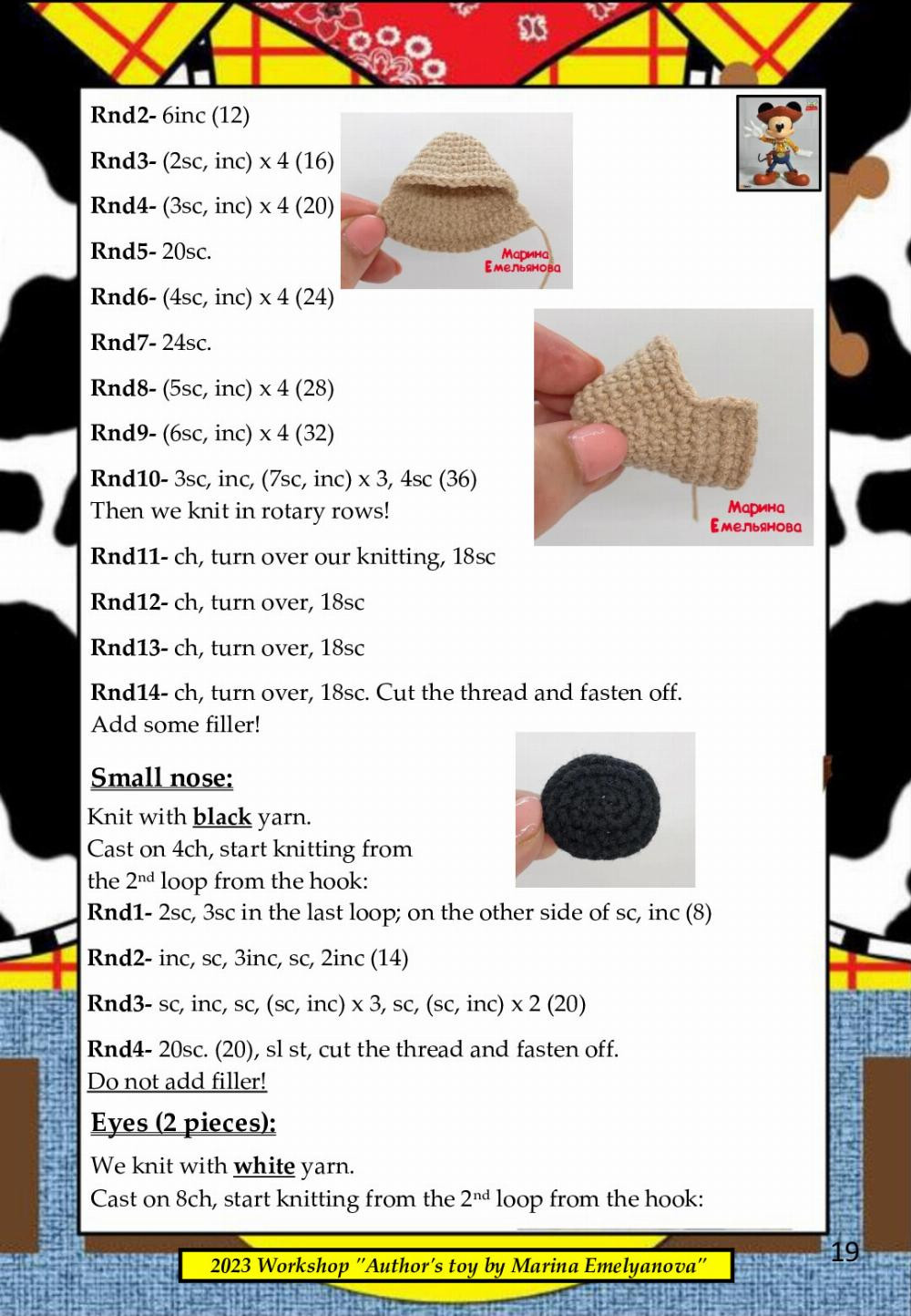 crochet pattern moyse cowboy