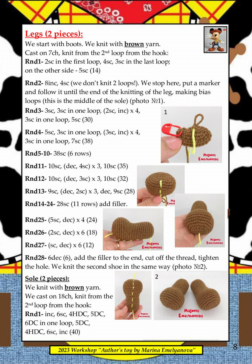 crochet pattern moyse cowboy