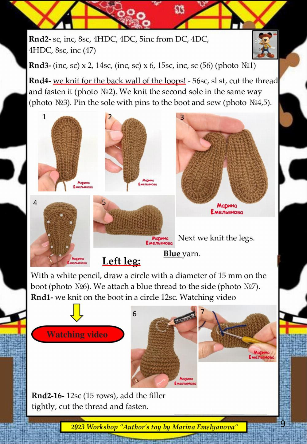 crochet pattern moyse cowboy