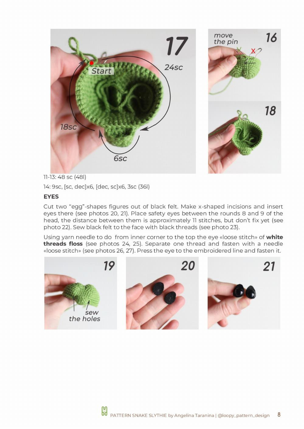 CROCHET PATTERN SNAKE SLYTHIE