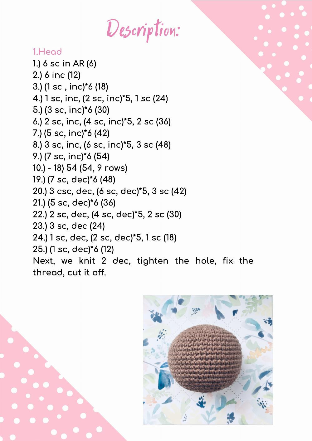 crochet pattern teddy bear brownie